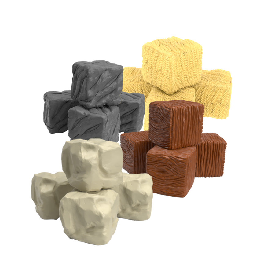 Upgraded Resource Cubes (Stone, Wood, Food, Iron)